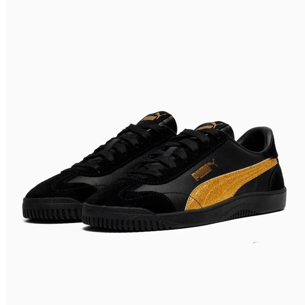 Puma Club 5v5 Sparkle Womens Sneakers Shoes Black Gold Glitter 406706 01 Size 10
